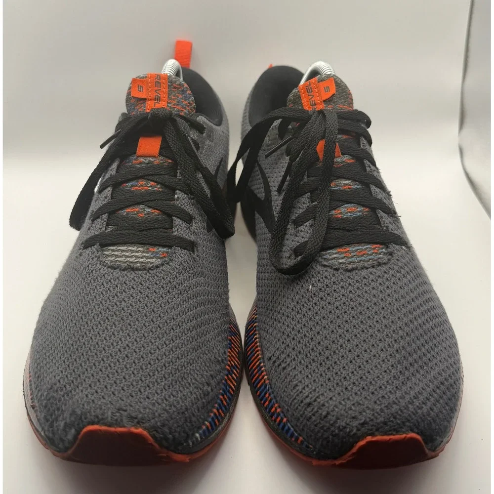 Brooks Revel 5 Running Shoes Mens 9.5 Grey Orange Good 1103741D052 Knit